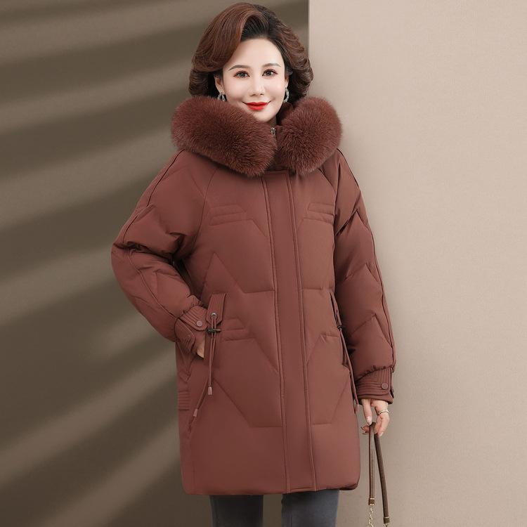 

Женская куртка с хлопковой набивкой для женщин среднего и пожилого возраста больших размеров, зимнее пальто, куртка с хлопковой набивкой 4XL