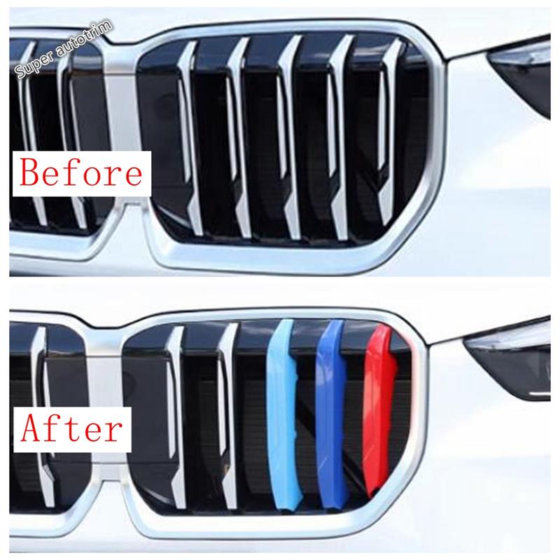 3 STK Dreifarbiger Frontgrill Rennsportgrill Schnallen-Dekorstreifen Abdeckung Zierleisten Zubehör Außen Für BMW X1 U11 - 2025