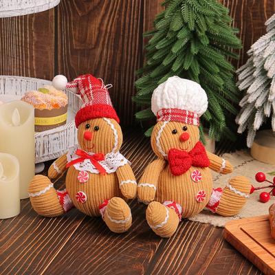 Christmas Decoration Doll Pendant Ornaments Cotton Stuffed Christmas Tree Plush Pendant Gingerbread Man Home Decoration