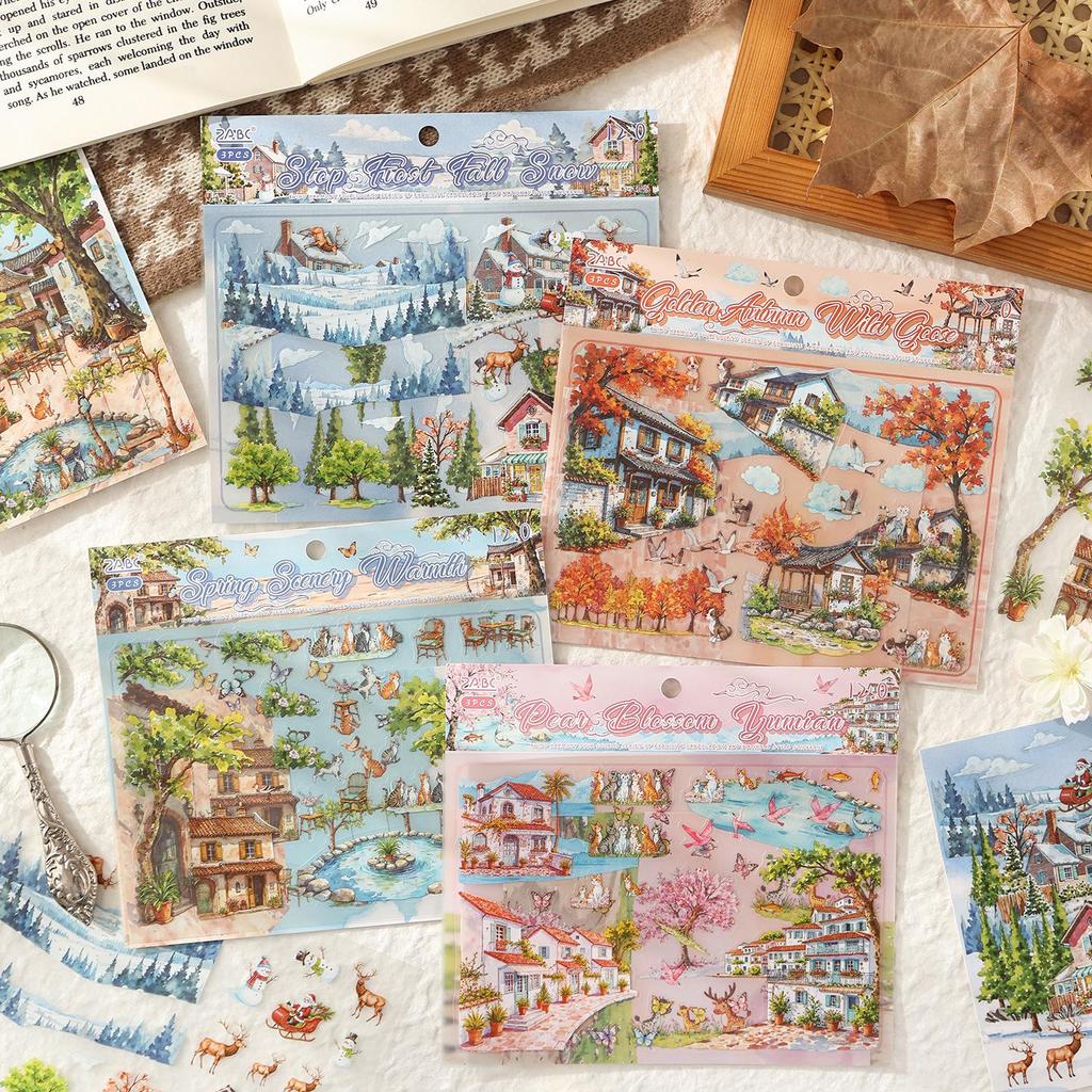 Yuezhen Fenghe Four Courtyards 3D Children's Scenery Stickers
