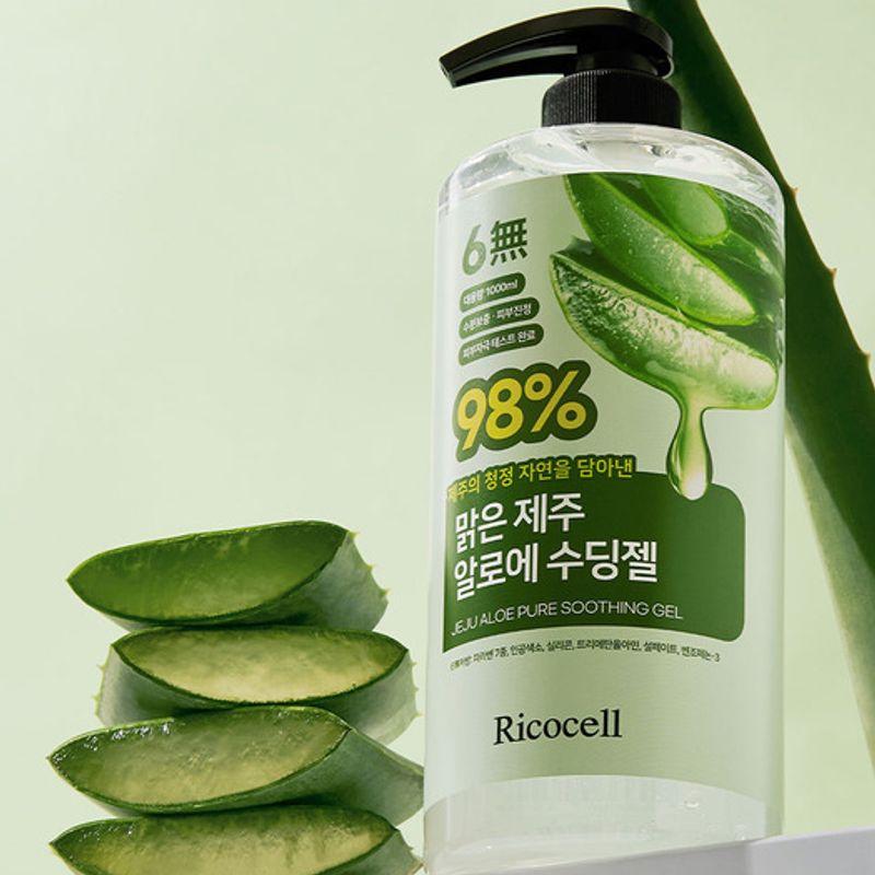 Ricocell Clear Jeju Aloe Soothing Gel 98% 1000ml Clear Jeju Aloe 98% Soothing Gel 1000ml