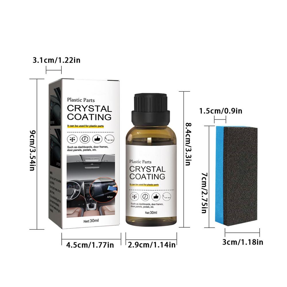 30ml Plastic Restorer for Car Easy To Use Plastic Part Refurbishment Crystal Coating Refurbish Agent with Sponge Long Lasting