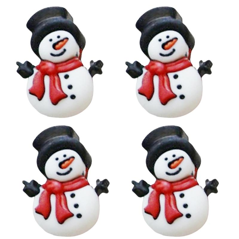 Pack of 4 Christmas Snowman Knob Covers Cabinet Knob Decorations Set for Festival Cabinet Decoration In Kitchen & Bedroom
