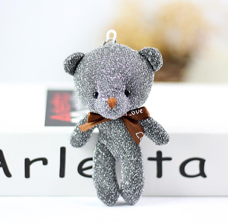 

Плюшевая игрушка Мишка с блестками из короткого плюша, очаровательная мягкая игрушка разных цветов серый