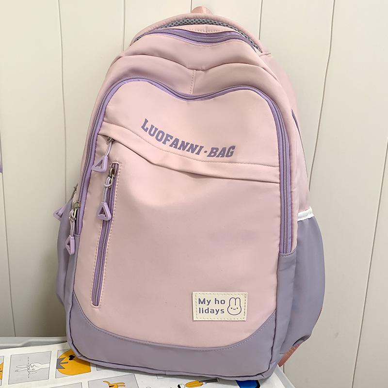 Children's Schoolbags Elementary School Students Junior High School Girls Splicing Backpacks High School Students College Students Backpacks