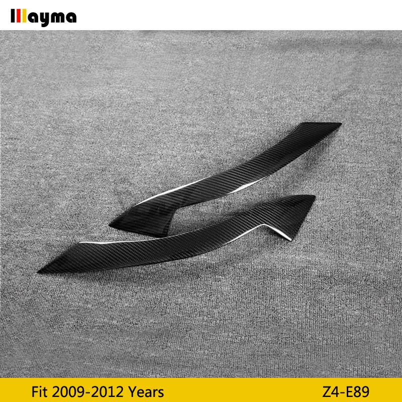 Carbon Fiber Headlight Eyebrow Eyelids For BMW Z4 2009 - 2012 E89 Fiber glass primer matte black front decorative sticker 2pcs