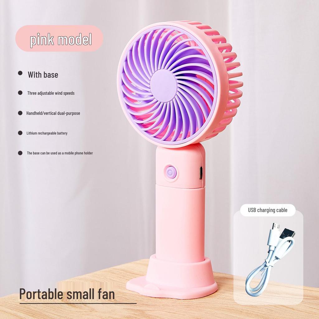 Rechargeable USB Mini Fan: Portable Handheld & Desktop Stand, Ideal Student Gift