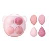 13PCS Pink Makeup Kit - Sponge Makeup Egg - Triangle Bow Powder - Large Capacity Transparent Waterproof Portable Simple Travel Storage Toiletry Bag