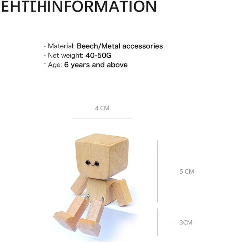 Shaking Man Statue Handmade Wooden Man Figurine with Shaking Feet Unique Car Dashboard Decoration Desktop Ornament for Home