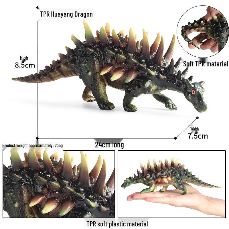 Simulated Stegosaurus Dinosaur Model - Jurassic Toy Ornament for Kids