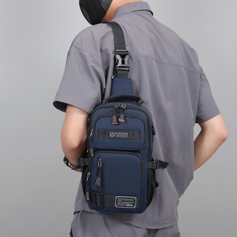 Men's Versatile Outdoor Crossbody Chest Bag - Large Capacity, Trendy, Multifunctional, Single Shoulder Bag.