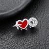 Hot-Selling Red Heart-Shaped Single Braces With Sparkling Zircon Diamond Fashion Gold Plated Teeth for Men Women