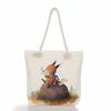 Black Cat Print Thick Rope Single-shoulder Beach Bag 7212