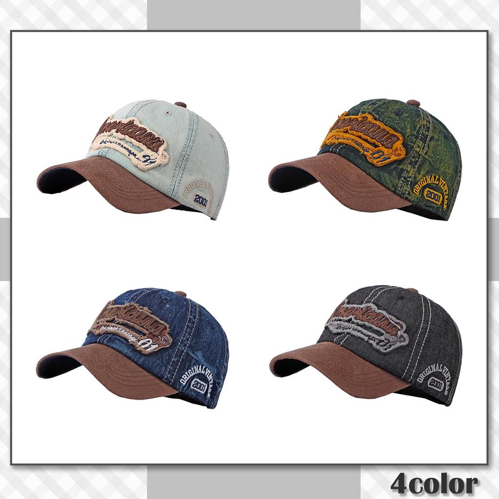 Chrome Crane Antique Denim Baseball Cap with 3D Adjustable and UV Light CB414 Men's Logo, Strap, Protection, Blue,