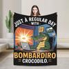 Bombardiro Crocodilo Anime Flannel Blanket Italian Meme Brainrot Custom Throw Blankets for Home 125*100cm Plush Thin Quilt