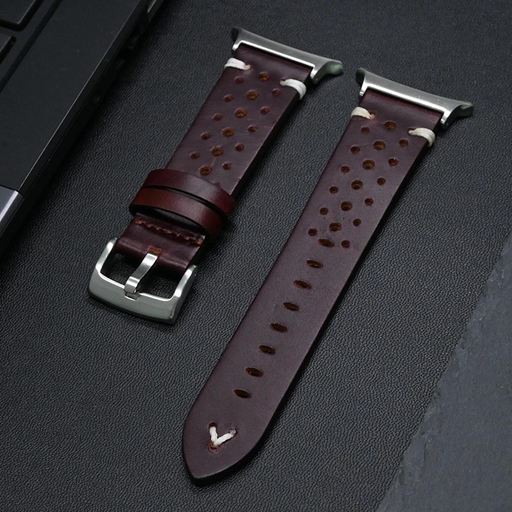 Luxus-Lederarmband für Samsung Galaxy Ultra Watch 47mm Lückenlos Business-Armband für GALAXY WATCH ULTRA 47 Gebogenes Endstück