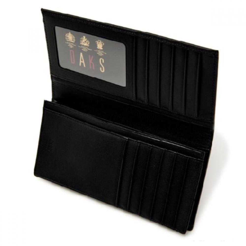 Daks Black Leather Dd Logo Modern Classic Long Wallet Dbwa2f831bk