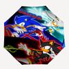 Custom Name Sonic Theme Automatic Umbrella, Lightweight & Portable, 8 Rib, Perfect for Outdoor Travel, Birthdays, Christmas, Gifts.