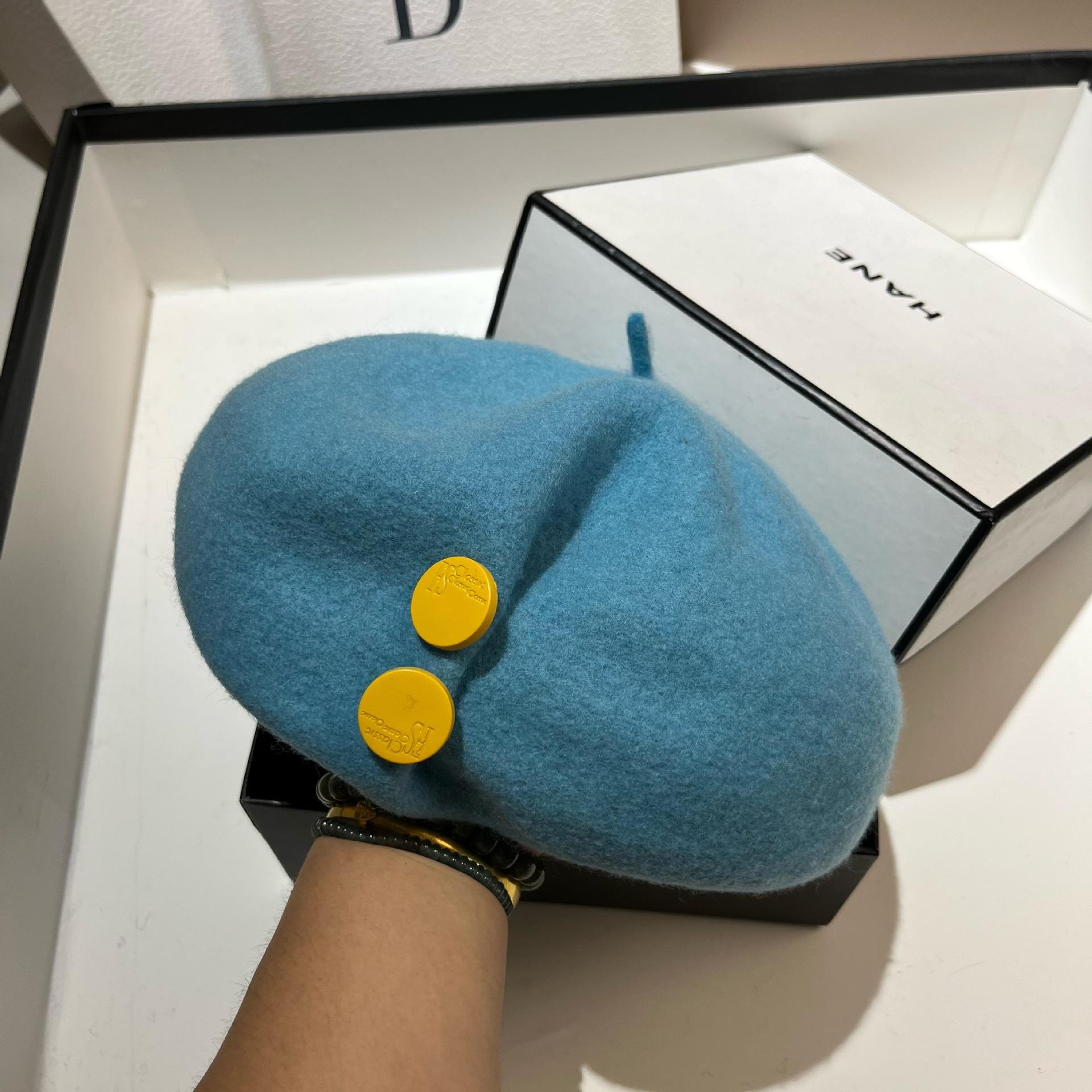 High Quality Australian Wool Beret Japanese Design Irregular Octagonal Hat Star Versatile Painter Hat Adjustable