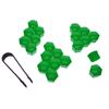 Green 19mm Wheel Bolt Caps + Remover, 20 Pcs.