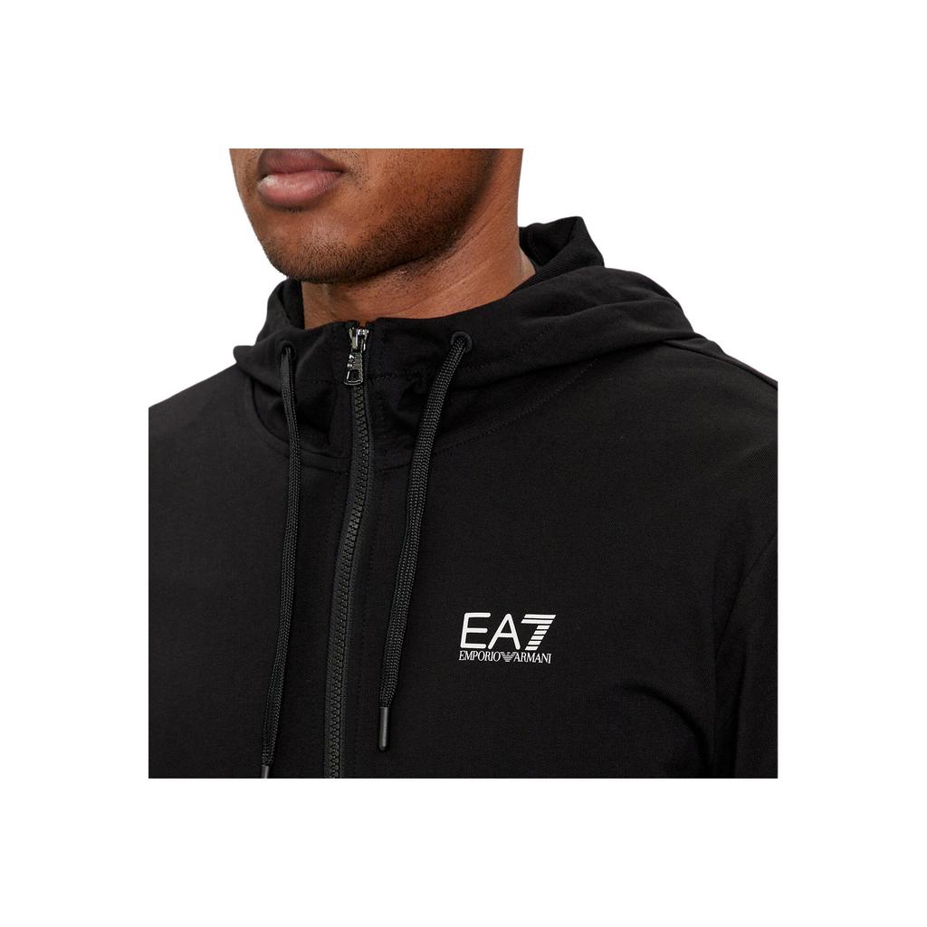 Emporio Armani Mikina s kapucí a potiskem, na zip, s dlouhým rukávem, pánská, černá 8NPM13-PJ05Z-1200