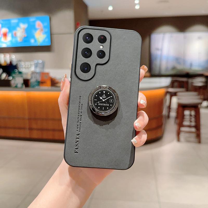 For Samsung Galaxy S24 S23 S22 Ultra Case Magnetic Holder Ring Phone Case For Samsung S20 S21 FE S24 S23 Plus Leather Back Cover