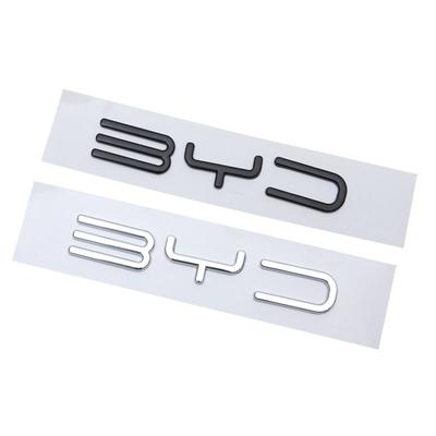 3D kovový černý chrom Logo Písmena BYD Znak Odznak blatníku Nálepka na kufr pro BYD Tang Song Yuan Qin Příslušenství k nálepce BYD