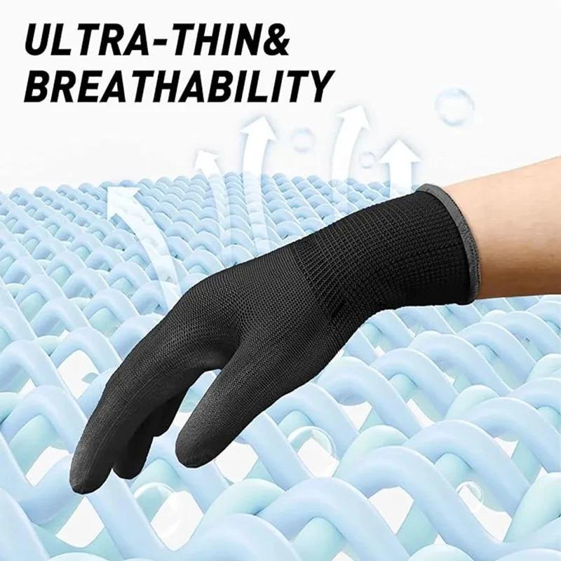 6/12Pairs Coating Nylon PU Work Gloves Camping Factory Machinery Gardening Woodworking Outdoor Work Car Repair Supplies