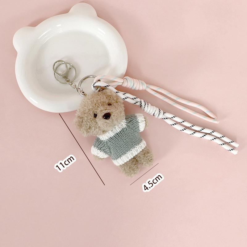 

Trendy Plush Sweater Dog Braided Rope Keychain Bag Charms Pendant Decorations Multipurpose Rope Fashion Bag Keyring A2