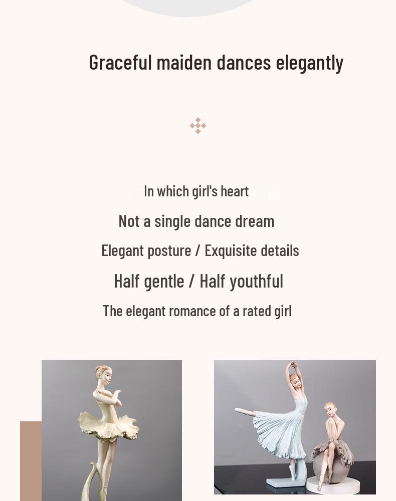 Nordic Ballet Girl Ornament - Creative Dancer Model for Princess Room Decor