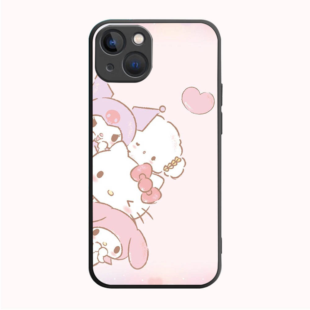 B-53 My Melody  Black Case for Redmi 10A 10C 12C 13C 9A 9C 9T A3X Note 10 9 9S 10S iPhone 11 12 13 14 15 16 X XS Pro Max Mini 7 8 Plus XR