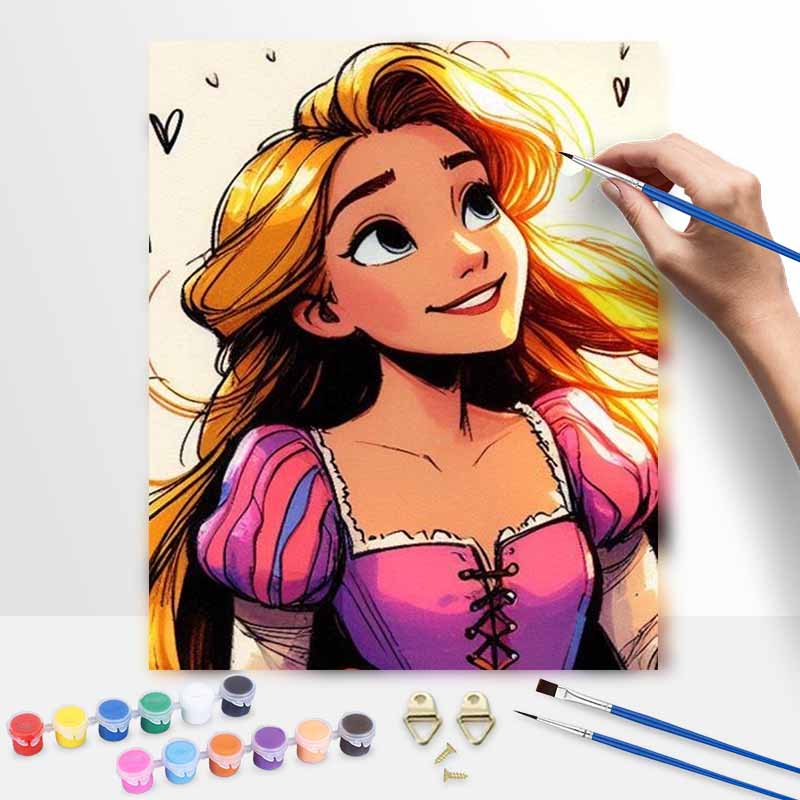 Disney Rapunzel Oil Art Painting Kit Home Wall Decor Handmade Gift Art Crafts Painting Personalized Wall Decor For Living Room