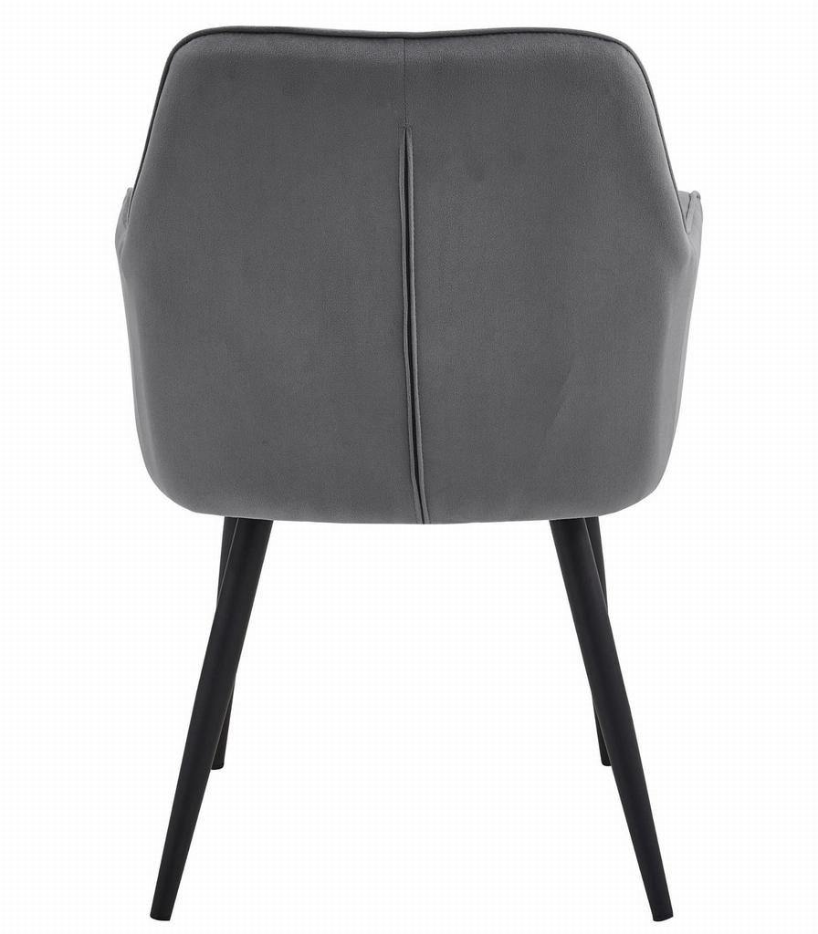 JORK Chair - Dark Gray Velvet / Black Legs X 1
