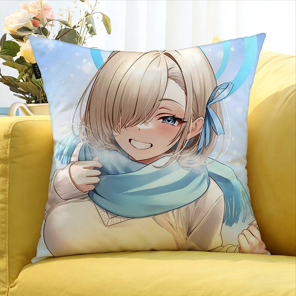 Ichinose Asuna Blue Archive   Various Sizes Square Pillow Case For Car Home Bedchamber Decor