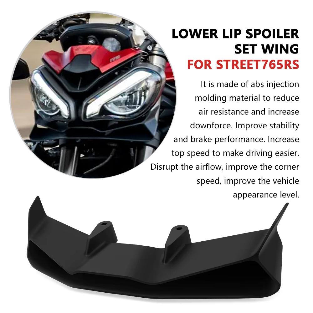 For Motorcycle Front Lip Fixed Wing Fairing Frontal Spoilers Kit Street Triple 765 S RS 2017-2024 Street Triple 765 RS 2024 2023