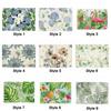 Heat Resistant Table Mat Anti Slip Tableware Pad Green Plants Linen Placemat  Table Decoration