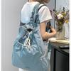 Fashion niche design women's casual backpack college wind lightweight drawstring nylon backpack