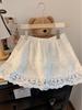 Korean High Waist Lace Mini Skirt - Women's Spring White Layered Design