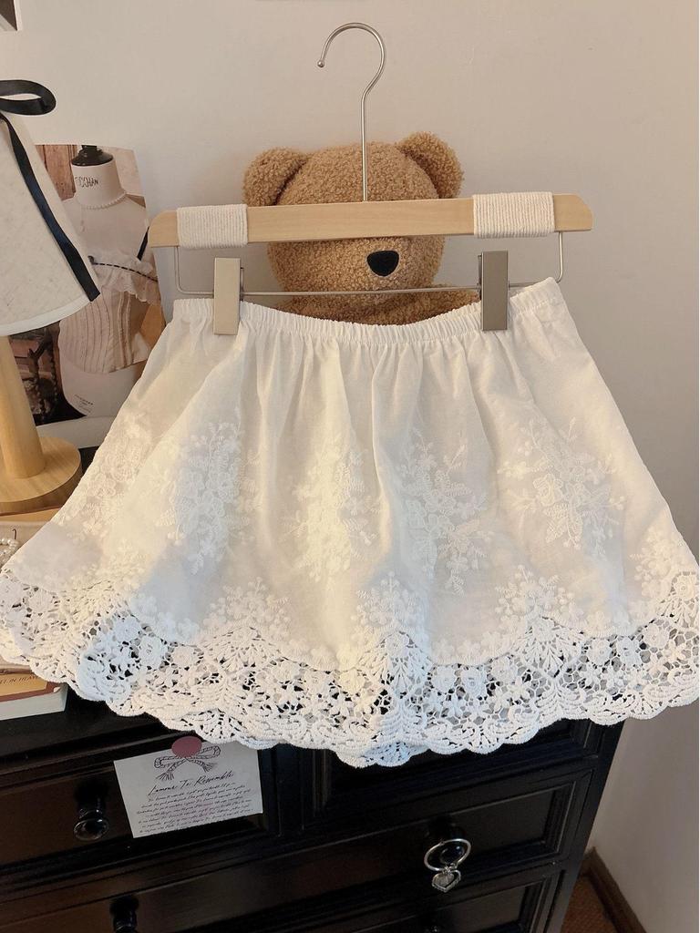 Korean High Waist Lace Mini Skirt - Women's Spring White Layered Design