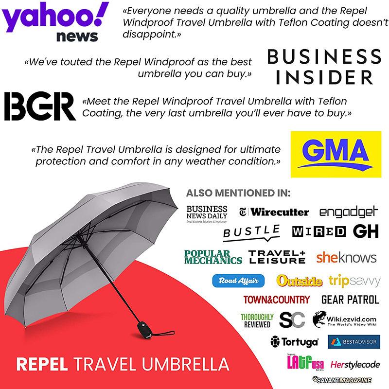 Foldable Umbrella Double Layer Lightweight Windproof 9 Ribs Parasol 23-inch Automatic Portable Strong Waterproof