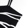 Cross-border foreign trade factory spring and summer elegant black sleeveless A-shaped pullover striped medium and long knitted dress