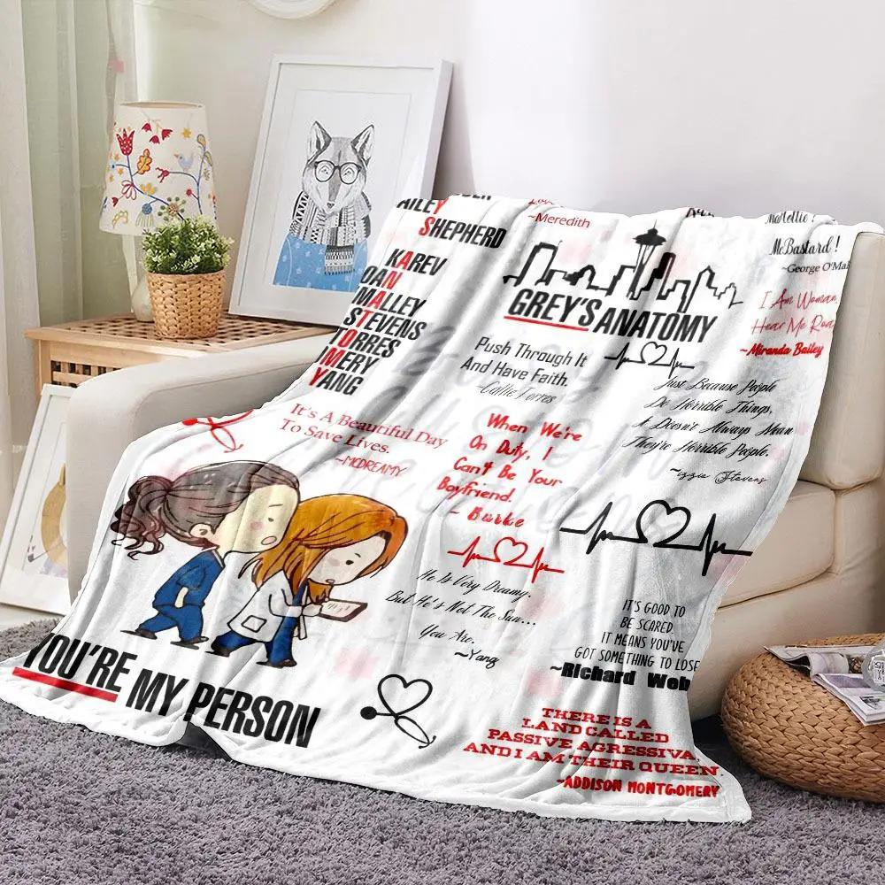 Lazy Person Blanket Grey‘s Anatomy You re My Person Flannel Blanket Romantic Couple Cover Gift For Couch or Sofa Cross-border 130x150cm