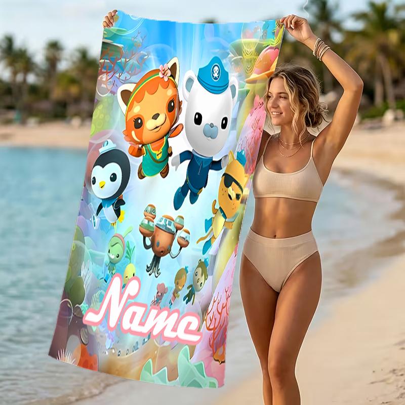 Customizable personalized beach towels Octonauts themed designs.Suitable for the beach, yoga, sports;ideal as beach accessories