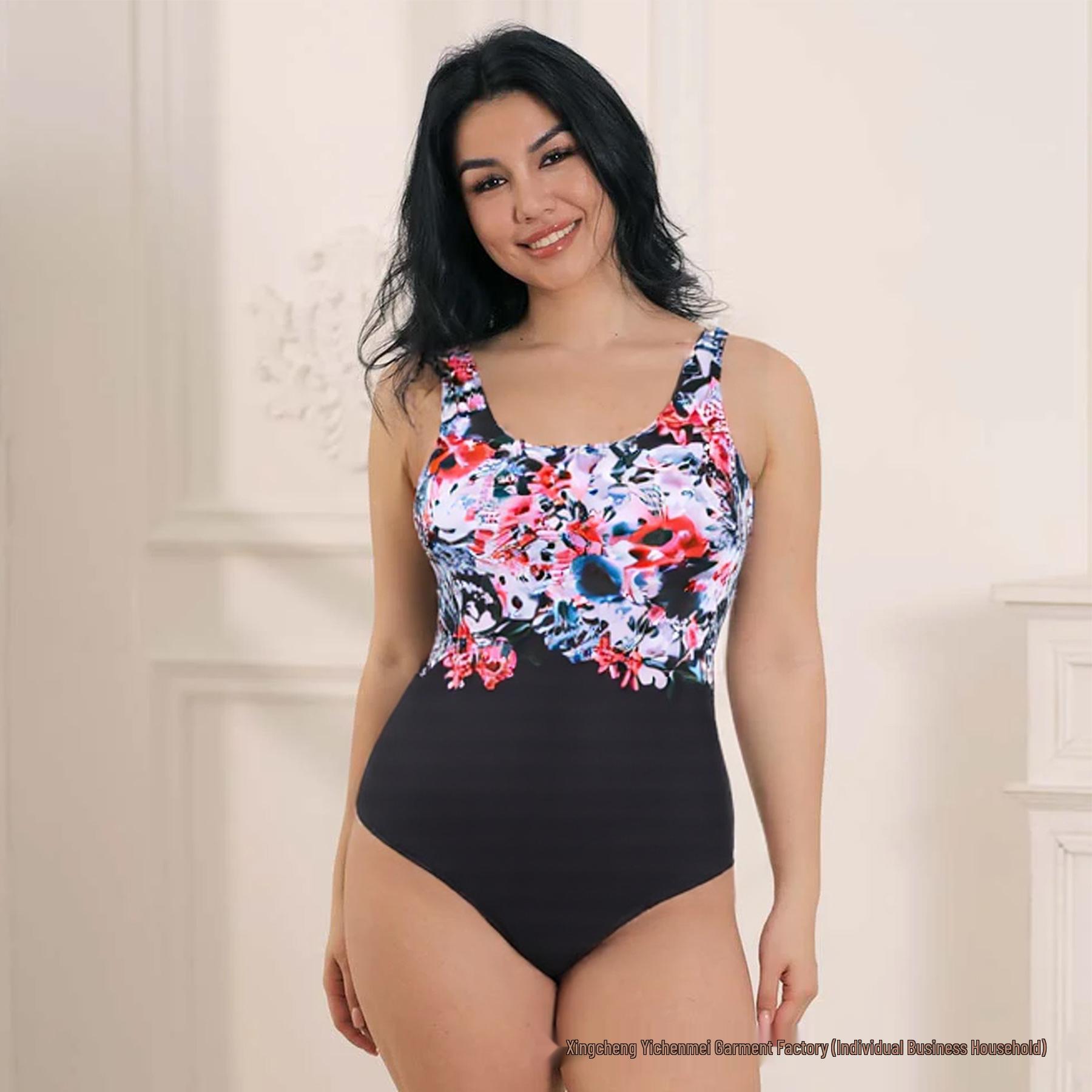 

2025 Женский купальник для похудения больших размеров - Высококлассный, сексуальный и консервативный слитный купальник для европейского и американского рынков XXXL