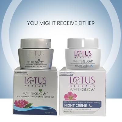 Lotus Herbals WhiteGlow Huidverhelderende & Verhelderende Voedende Nachtcrème | Vermindert Donkere Vlekken & Vale Huid | Nachtelijke Hydratatie & Huidvernieuwing | P