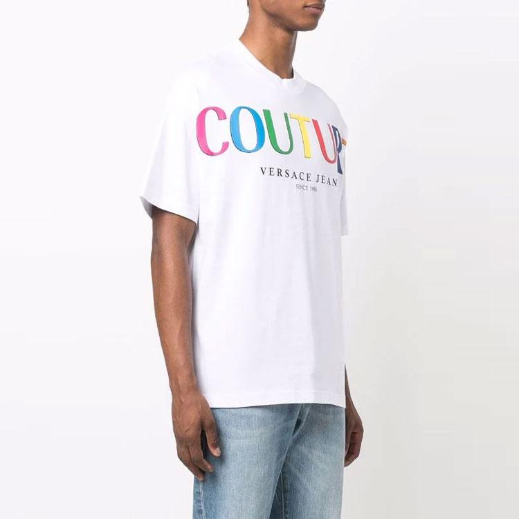 VERSACE JEANS COUTURE FW21 T Shirt Men's White Gift Recommendation 71GAHP02-CJ00P-003