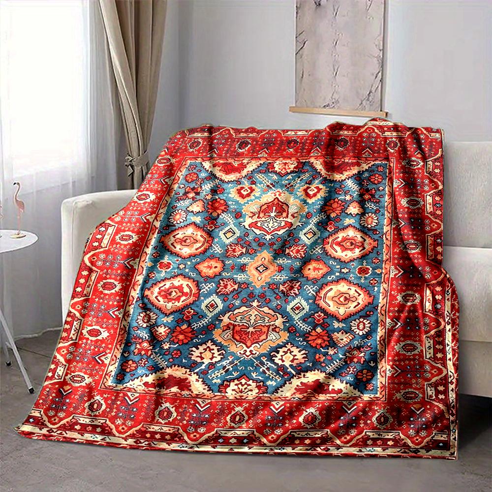 1Pc Traditional Persian Rug Blanket Soft And Comfortable Casual Warm Camping Travel Christmas Halloween Xmas Gift M924201