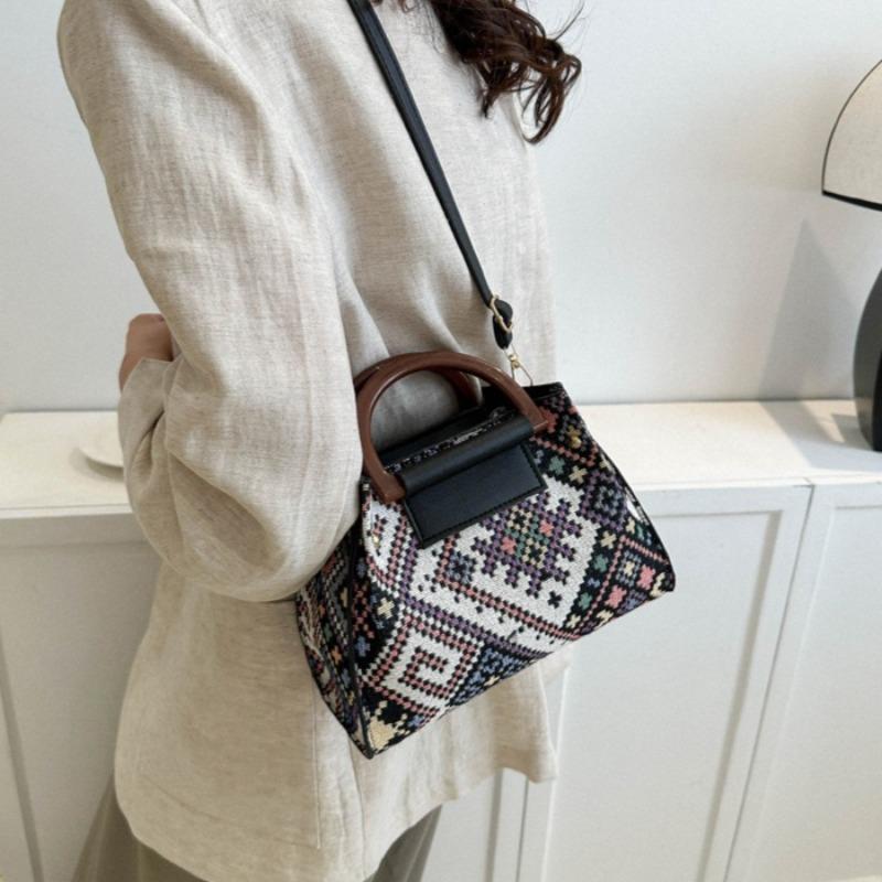1pcs Ethnic Pattern Tote Bag Outdoor Travel Casual Fashion Shoulder Crossbody Bag Daily Commuter Handbag