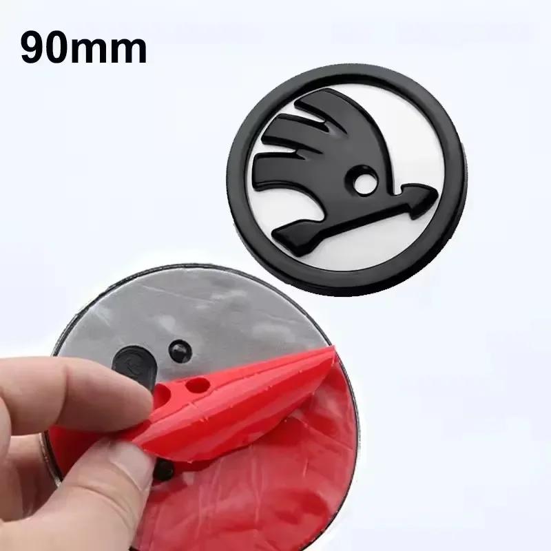 RAPL8 for SKODA 8cm9cm ABS Car Front Rear Emblem Sticker Rapid Octavia Fabia Laura Superb Kodiaq Karoq Auto Replaced Badge Accessories