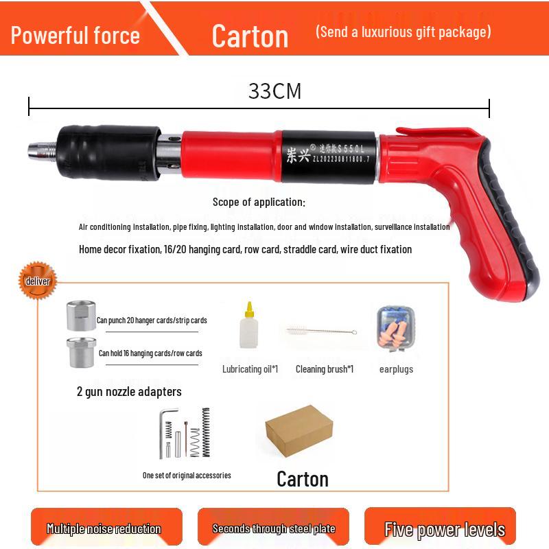 Compact Multi-Function Powder-Actuated Nail Gun for Ceilings and Concrete